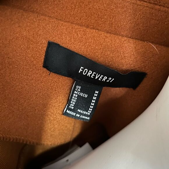 NWT Forever 21 Faux Suede Fringe Shacket - Ginger - Picture 11 of 12